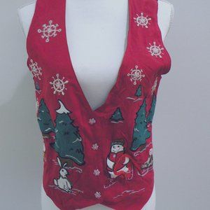 Christmas vest with christmas scene